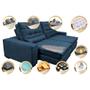 Imagem de Sofá Retrátil e Reclinável com Molas Ensacadas Cama inBox Gold 2,72m Tecido Suede Velusoft Azul