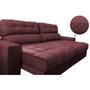 Imagem de Sofá Retrátil e Reclinável com Molas Ensacadas Cama inBox Master 2,52m Tecido Suede Vinho 