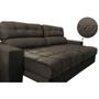 Imagem de Sofá Retrátil e Reclinável com Molas Ensacadas Cama inBox Master 2,72m Tecido Suede Café 