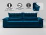 Imagem de Sofá Retrátil e Reclinável com Molas ensacadas e Carregador USB Colosso 2,30m Veludocristal Azul Marinho - NETSOFAS