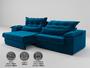 Imagem de Sofá Retrátil e Reclinável com Molas ensacadas e Carregador USB Colosso 2,30m Veludocristal Azul Marinho - NETSOFAS