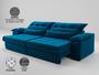 Imagem de Sofá Retrátil e Reclinável com Molas ensacadas e Carregador USB Colosso 2,30m Veludocristal Azul Marinho - NETSOFAS