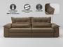 Imagem de Sofá Retrátil e Reclinável com Molas ensacadas e Carregador USB Colosso 2,90m Veludocristal Castor - NETSOFAS