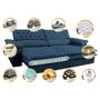 Imagem de Sofá Retrátil e Reclinável Molas Ensacadas Cama inBox Botonê 2,72m Espuma Viscoelástico Suede Azul