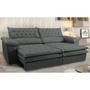 Imagem de Sofá Retrátil e Reclinável Molas Ensacadas Cama inBox Botonê 2,72m Espuma Viscoelástico Suede Cinza