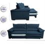 Imagem de Sofá Retrátil e Reclinável Molas Ensacadas Cama inBox Botonê 2,92m Espuma Viscoelástico Suede Azul