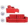 Imagem de Sofá Retrátil e Reclinavel New Austrália 2,52 Mts Tecido Suede Vermelho - Cama InBox