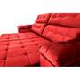 Imagem de Sofá Retrátil e Reclinavel New Austrália 2,52 Mts Tecido Suede Vermelho - Cama InBox