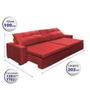 Imagem de Sofá Retrátil e Reclinavel Oklahoma 2,02 Mts Com Molas e Pillow no Assento Tecido Suede Vermelho - Cama InBox