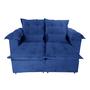 Imagem de Sofá retrátil/reclinável 160m Molas ensacadas Fibra siliconada Coliseu Pillow top Azul