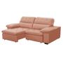 Imagem de Sofa Retratil Reclinavel 2 Lugares 2,20m Crystal Veludo Rosê LansofBR