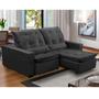 Imagem de Sofa Retratil Reclinavel 2 Lugares 2,70m Atlantis Veludo Grafite LansofBR