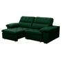 Imagem de Sofa Retratil Reclinavel 2 Lugares 2,70m Crystal Veludo Verde LansofBR