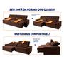 Imagem de Sofá Retrátil Reclinável 2,50m Albany Suede Velut Marrom Molas Ensacadas - King House