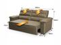 Imagem de Sofá Retrátil Reclinável 3 lugares com molas 2,00m Quantum Suede Velut Tabaco - King House