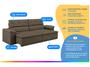 Sofá Retrátil Reclinável 3 Lugares Veludo Caribe - Flexforma Estofados Imagem de Sofá Retrátil Reclinável 3 Lugares Veludo Caribe