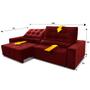 Imagem de Sofá Retrátil Reclinável Alaska 2,50m Suede Velut Vermelho Molas no Assento - King House