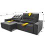 Imagem de Sofá Retrátil Reclinável Alaska 2,70m Suede Velut Cinza Molas no Assento - King House