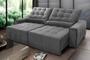 Imagem de Sofá Retrátil Reclinável Alaska 2,70m Suede Velut Cinza Molas no Assento - King House