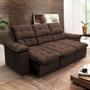 Sofá Retrátil Reclinável Atenas 2,30m Suede Velut Marrom c/ Molas no Assento - King House Imagem de Sofá Retrátil Reclinável Atenas 2,30m Suede Velut Marrom c/ Molas no Assento - King House