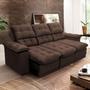 Sofá Retrátil Reclinável Atenas 2,30m Suede Velut Marrom c/ Molas no Assento - King House Imagem de Sofá Retrátil Reclinável Atenas 2,30m Suede Velut Marrom c/ Molas no Assento - King House