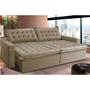 Imagem de Sofá Retrátil Reclinável e Cama 2,15m Cama inBox Flex Suede Velusoft Bege