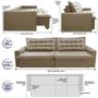 Imagem de Sofá Retrátil Reclinável e Cama 2,15m Cama inBox Flex Suede Velusoft Bege