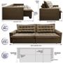 Imagem de Sofá Retrátil Reclinável e Cama 2,15m Cama inBox Flex Suede Velusoft Castor