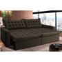 Imagem de Sofá Retrátil Reclinável e Cama 2,35m Cama inBox Flex Suede Velusoft Café
