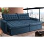 Imagem de Sofá Retrátil Reclinável e Cama 2,75m Cama inBox Flex Suede Velusoft Azul