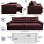 Imagem de Sofá Retrátil Reclinável e Cama 2,75m Cama inBox Flex Suede Velusoft Vinho