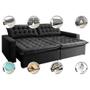 Imagem de Sofá Retrátil Reclinável e Cama 2,95m Cama inBox Flex Suede Velusoft Preto