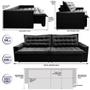 Imagem de Sofá Retrátil Reclinável e Cama 2,95m Cama inBox Flex Suede Velusoft Preto