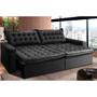 Imagem de Sofá Retrátil Reclinável e Cama 2,95m Cama inBox Flex Suede Velusoft Preto