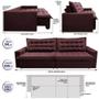 Imagem de Sofá Retrátil Reclinável e Cama 2,95m Cama inBox Flex Suede Velusoft Vinho