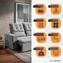 Imagem de Sofá Retrátil Reclinável Europa 1,80m Suede Velut Cinza Com Molas - King House