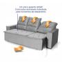 Imagem de Sofá Retrátil Reclinável Europa 1,80m Suede Velut Cinza Com Molas - King House