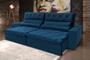 Imagem de Sofá Retrátil/Reclinável França 2,30m Suede Velut Azul Marinho c/ Molas no Assento - King House