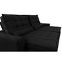 Imagem de Sofá Retrátil, Reclinável, Molas Ensacadas Cama inBox Gold 2,32m Tecido Suede Velusoft Preto