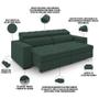Sofá Retrátil Reclinável Para Sala de Estar Living 218cm Clara M03 Veludo Verde Musgo - Lyam Decor Imagem de Sofá Retrátil Reclinável Para Sala de Estar Living 218cm Clara M03 Veludo Verde Musgo - Lyam Decor