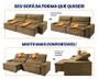 Imagem de Sofá Retrátil Reclinável Supremo 3,00m Suede Velut Bege Molas no Assento - King House