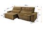 Imagem de Sofá Retrátil Reclinável Supremo 3,00m Suede Velut Bege Molas no Assento - King House