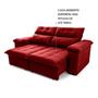 Imagem de Sofá Retrátil Reclinável Verona 1,80m Suede Velut Vermelho Molas Ensacadas - King House