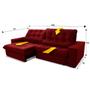 Imagem de Sofá Retrátil Reclinável Zurique 2,30m Suede Velut Vermelho Molas no Assento - King House