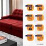 Imagem de Sofá Retrátil Reclinável Zurique 2,30m Suede Velut Vermelho Molas no Assento - King House