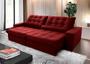 Imagem de Sofá Retrátil Reclinável Zurique 2,30m Suede Velut Vermelho Molas no Assento - King House
