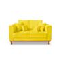 Imagem de Sofá Retro Viena 02 Lugares Com Base de Madeira Suede Amarelo - Madeira Prima Deccor