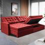 Imagem de Sofá Sem Caixa Retrátil Baú 1,60m Cama inBox Secret Suede Velusoft Vermelho