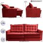 Imagem de Sofá Sem Caixa Retrátil Baú 1,60m Cama inBox Secret Suede Velusoft Vermelho