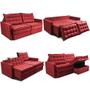 Imagem de Sofá Sem Caixa Retrátil Baú 1,60m Cama inBox Secret Suede Velusoft Vermelho